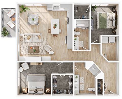 a 1 bedroom floor plan of a house with a living room and a dining room