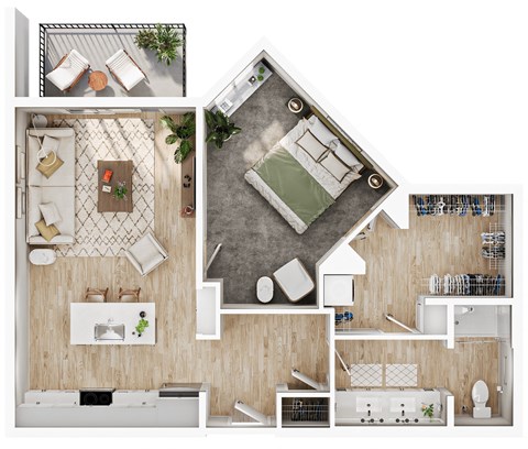 a floor plan of a house with a bedroom and a bathroom