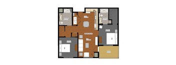 a floor plan of a house with a wooden floor