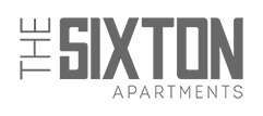 The image shows a logo with the text "THE SIXTON APARTMENTS".