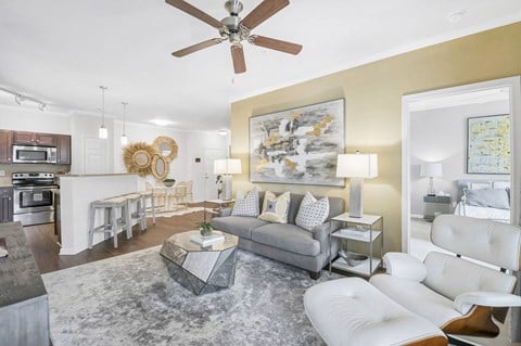 Living Room with open floorplan at The Residence at Marina Bay, Irmo, South Carolina