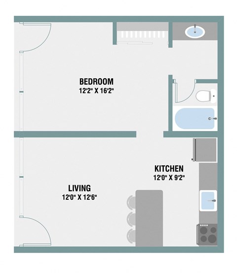 1A Floor Plan at The Palms on Main, South Carolina, 29201