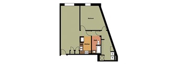 1E: Beds-1: Baths-1: Sq Ft Range - 1006-1006