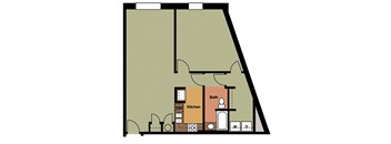 1F: Beds-1: Baths-1: Sq Ft Range - 954-954