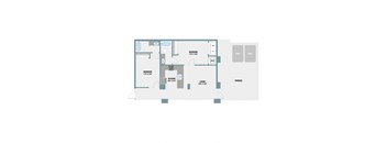 2BR Floor Plan at The Palms on Main, Columbia, South Carolina