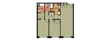 2D: Beds-2: Baths-2: Sq Ft Range - 1196-1196