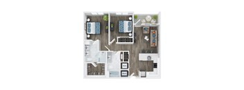 B1 Floor Plan at The Palms 1101, Columbia