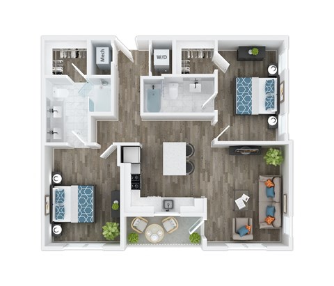 B2 Floor Plan at The Palms 1101, South Carolina