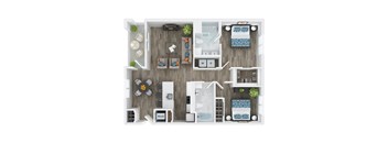 B4 Floor Plan at The Palms 1101, Columbia, SC, 29201