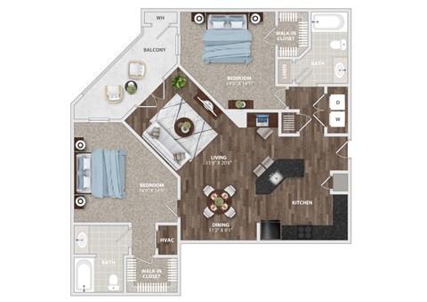 Bundrick Floor Plan at The Residence at Marina Bay, Irmo, SC, 29063