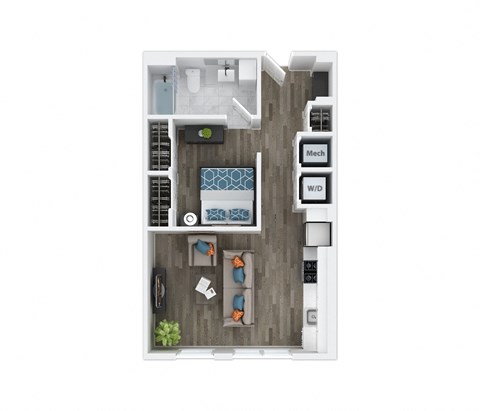 S1 Floor Plan at The Palms 1101, Columbia, SC