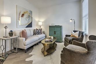 Sophisticated Living Room at Residence at Tailrace Marina, North Carolina, 28120