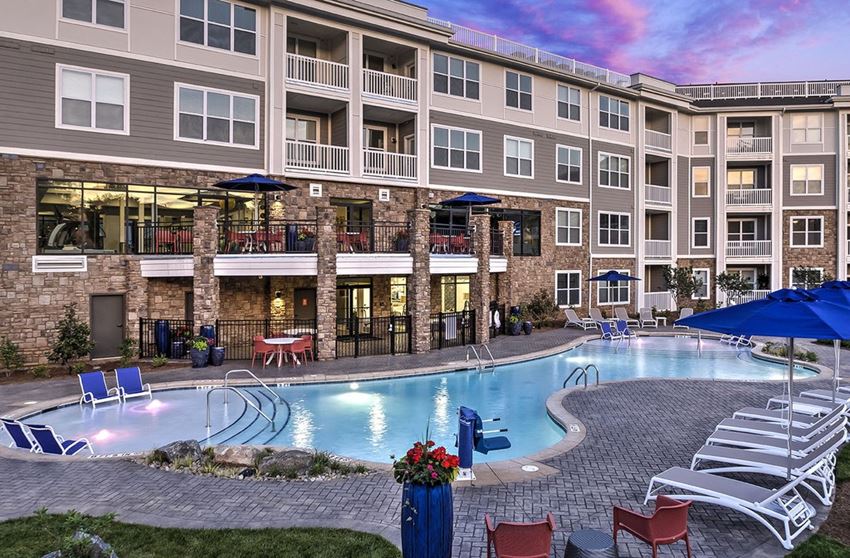 Swimming Pool With Lounge Chairs Swimming Pool With Lounge Chairs at Residence at Tailrace Marina, Mount Holly