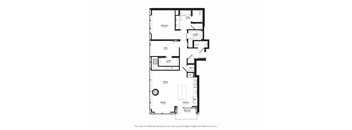 1 Bed 1.5 Bath Floor Plan at Two Lincoln Tower, Bellevue, WA