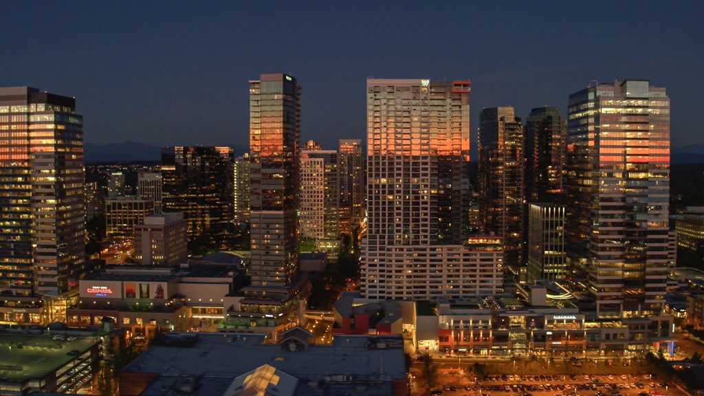 Community and Neighborhood- Night Shot of TBC at Two Lincoln Tower, Washington, 98004