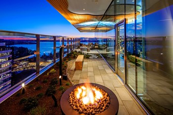 Services and Amenities- firepits on balcony Services and Amenities- firepits on balcony at Two Lincoln Tower, Bellevue, WA - Photo Gallery 3