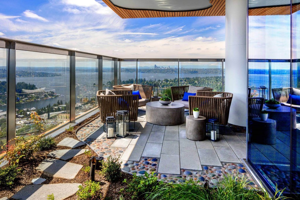 Services and Amenities- Two Lincoln Tower Balcony at Two Lincoln Tower, Bellevue, 98004