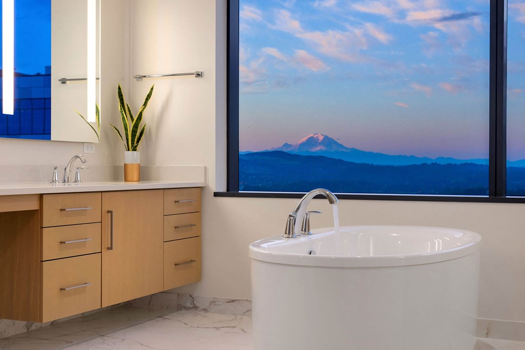 bathroom at Two Lincoln Tower, Bellevue