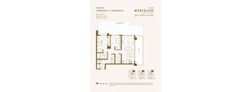 the third level floor plan of a bedroom apartment