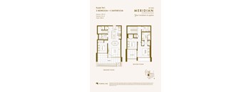 floor plans of the third and fourth floors of a bedroom apartment