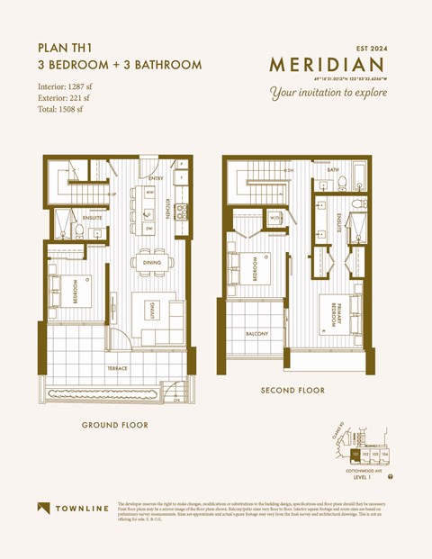 floor plans of the third and fourth floors of a bedroom apartment