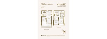 floor plans of the third and fourth floors of a bedroom apartment