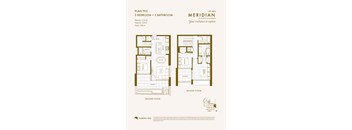 floor plans of the third and fourth floors of a bedroom apartment