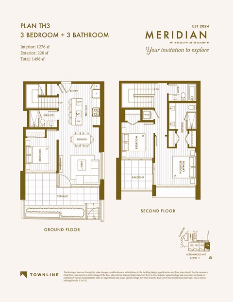 floor plans of the third and fourth floors of a bedroom apartment