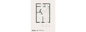 A floor plan of a house with a kitchen, dining room, and bedrooms.