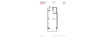 a black and white floor plan of a studio apartment