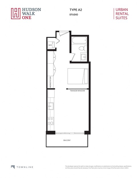 a black and white floor plan of a studio apartment