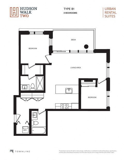 a floor plan of hudson walk apartments