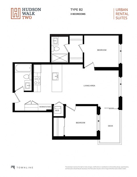 a floor plan of hudson walk two