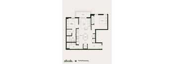 A floor plan of a house with a living room, dining room, kitchen, and bathroom.