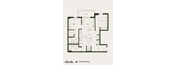 A black and white floor plan of a house with a balcony, bedroom, kitchen, and bathroom.