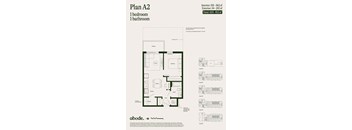 A floor plan for a one bedroom, one bathroom apartment.