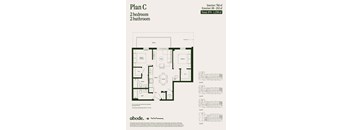 A floor plan for Plan C shows a 2 bedroom, 2 bathroom apartment.