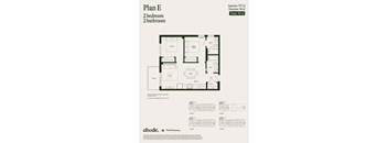 A floor plan for a 2 bedroom, 2 bathroom apartment is shown.