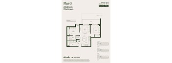 A floor plan for a 2 bedroom 2 bathroom home is shown.