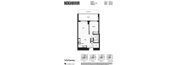 A black and white image of a floor plan for a property by NEIGHBOUR.