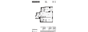 A black and white image of a floor plan for a property called Neighbour.