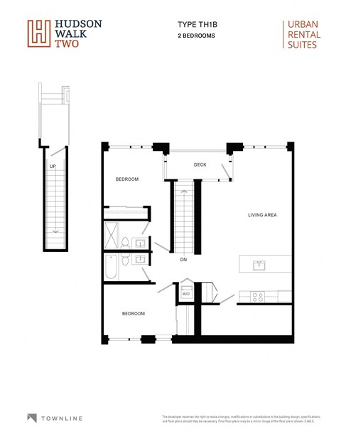 a floor plan of the two bedroom unit