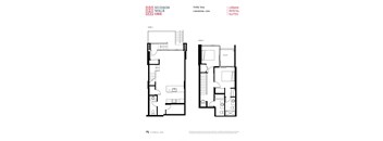 a floor plan for a two bedroom unit with two bathrooms and a balcony