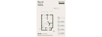 A floor plan for a one bedroom, one bathroom apartment.