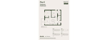 A floor plan for a two bedroom, two bathroom apartment is shown.