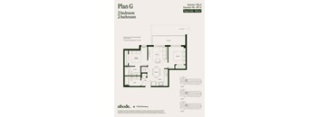 A floor plan for a two bedroom, two bathroom apartment.