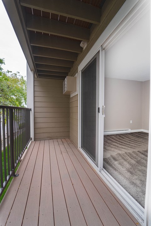 Private Balcony at Railhead Apartments, Spokane, Washington