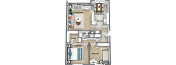 Lyons Court 2 bedroom 963 Sq.Ft.