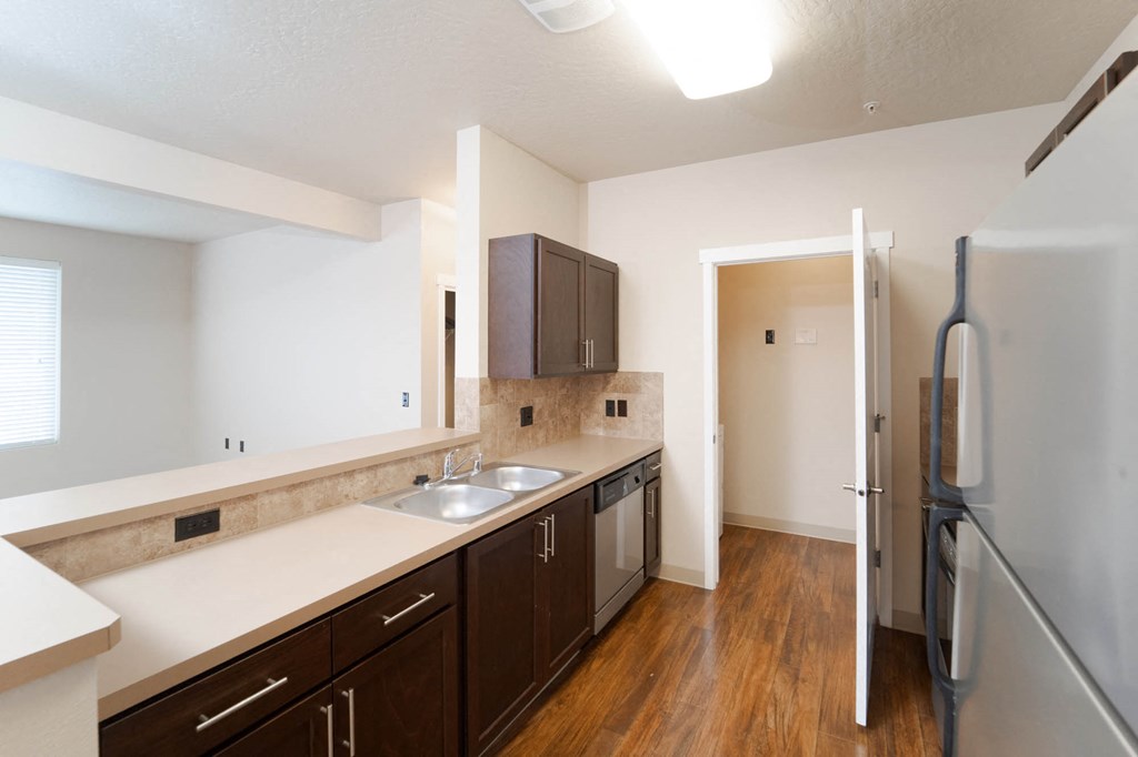 Spacious Kitchen at Quadrangle 2 Apartments, Spokane, Washington