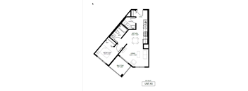 A black and white image of a floor plan for a unit labeled A5.